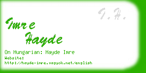 imre hayde business card